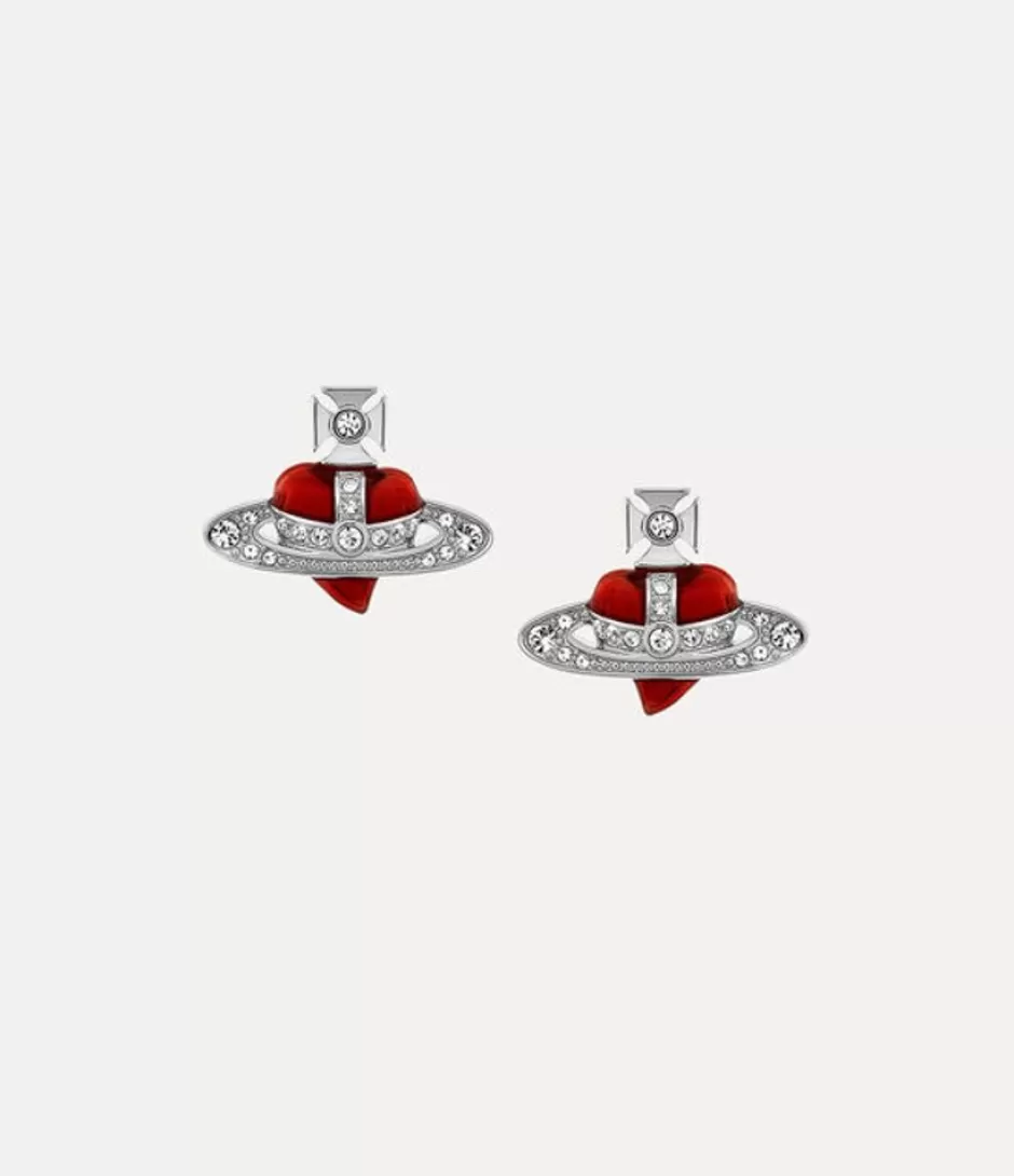 Vivienne Westwood New Diamante Heart Earrings Hot