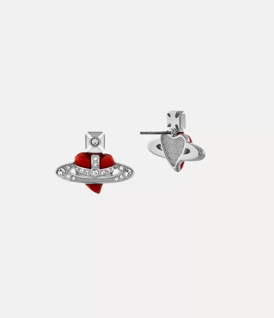 Vivienne Westwood New Diamante Heart Earrings Hot