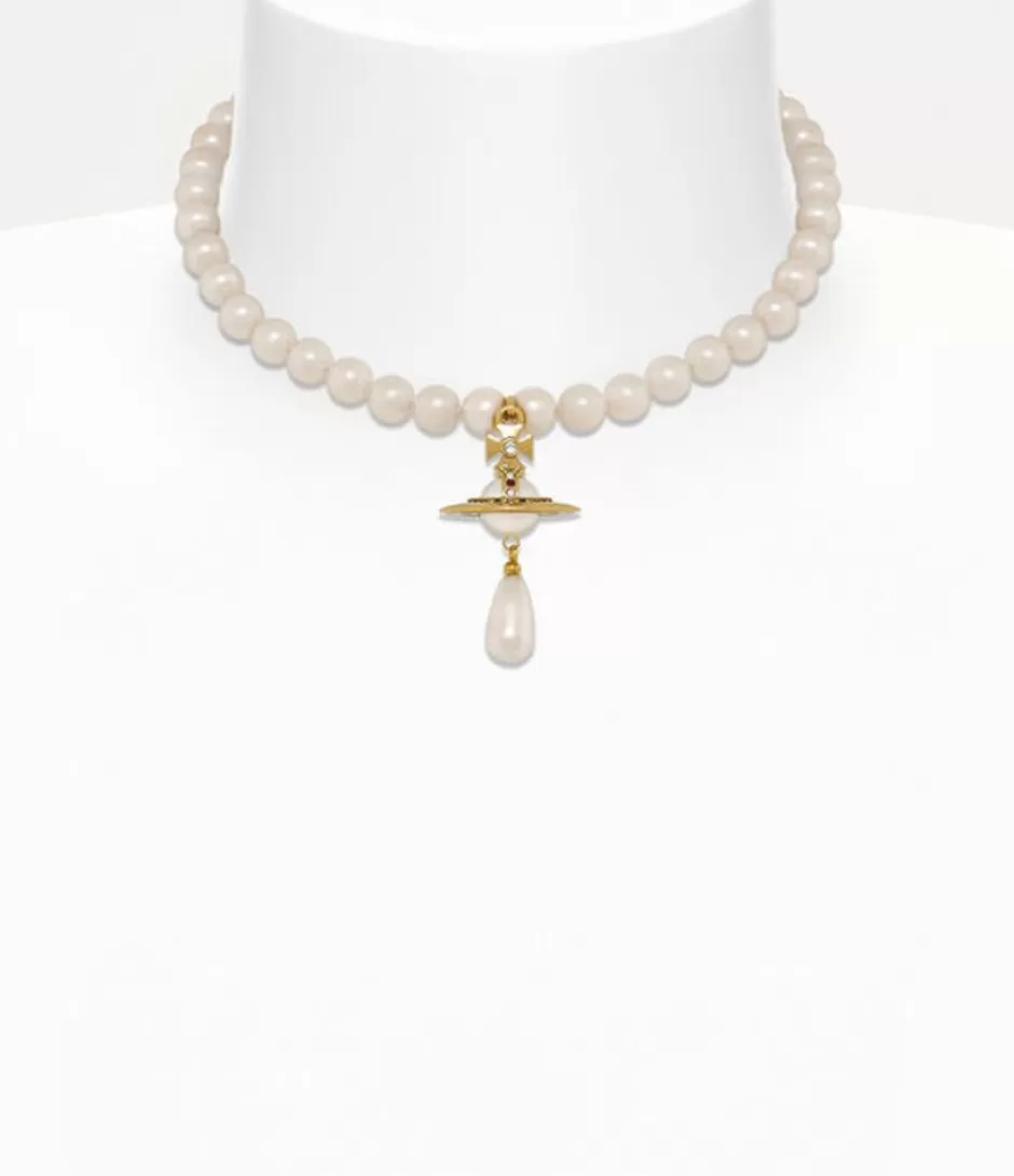 Vivienne Westwood One Row Pearl Drop Choker Hot