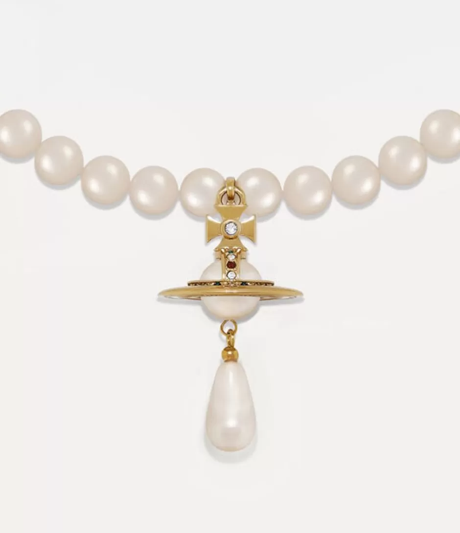 Vivienne Westwood One Row Pearl Drop Choker Hot