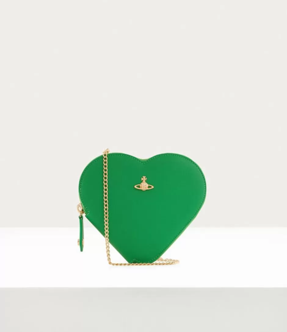 Vivienne Westwood Saffiano Biogreen Heart Crossbody Clearance