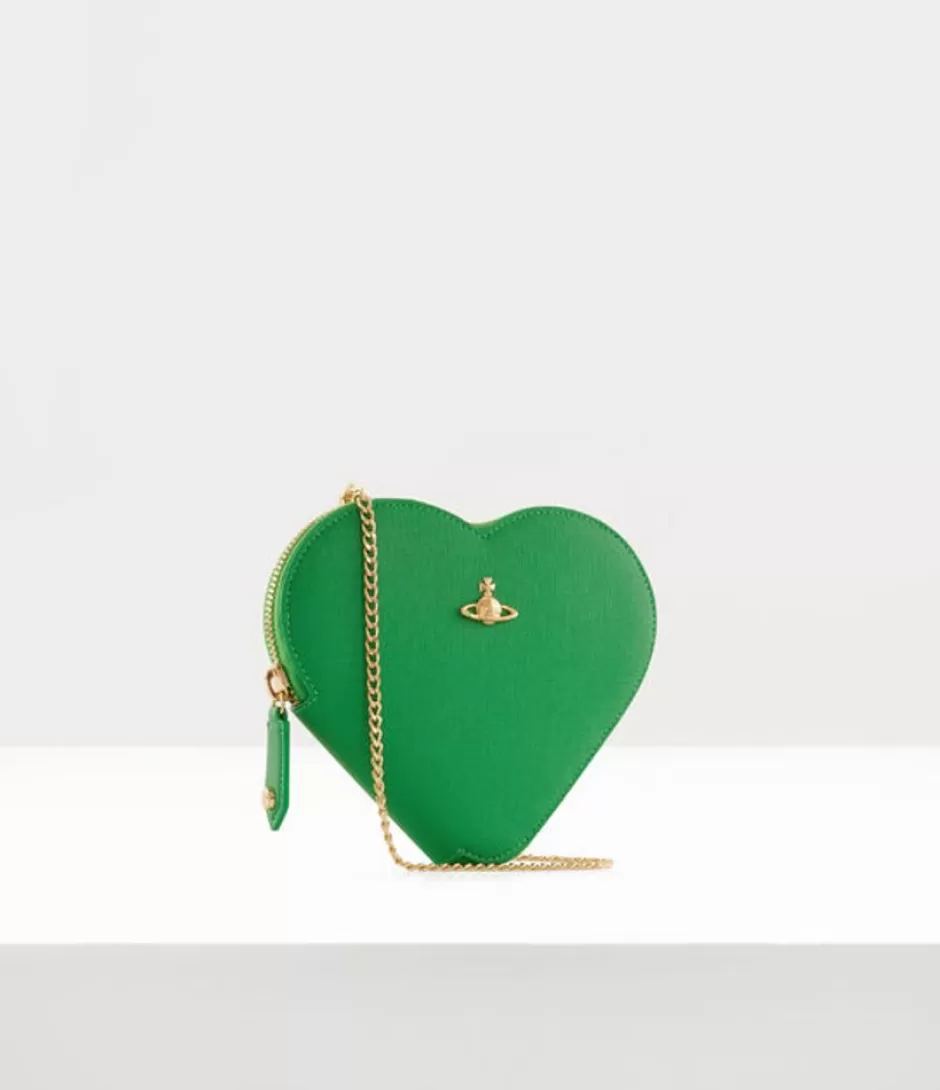 Vivienne Westwood Saffiano Biogreen Heart Crossbody Clearance