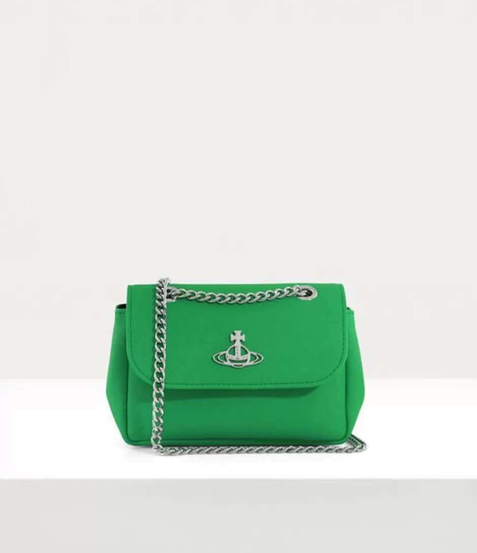 Vivienne Westwood Saffiano Biogreen Small Purse With Chain Discount