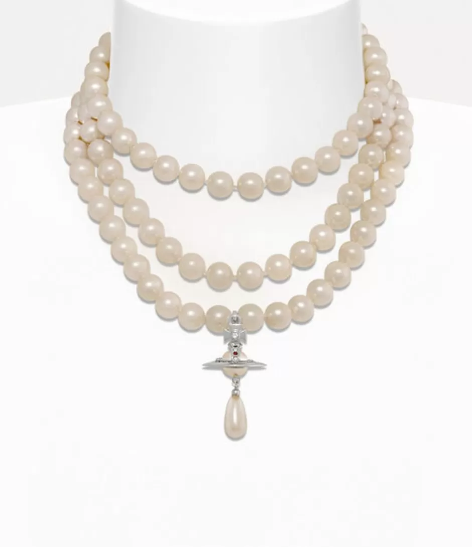 Vivienne Westwood Three Row Pearl Drop Choker Fashion